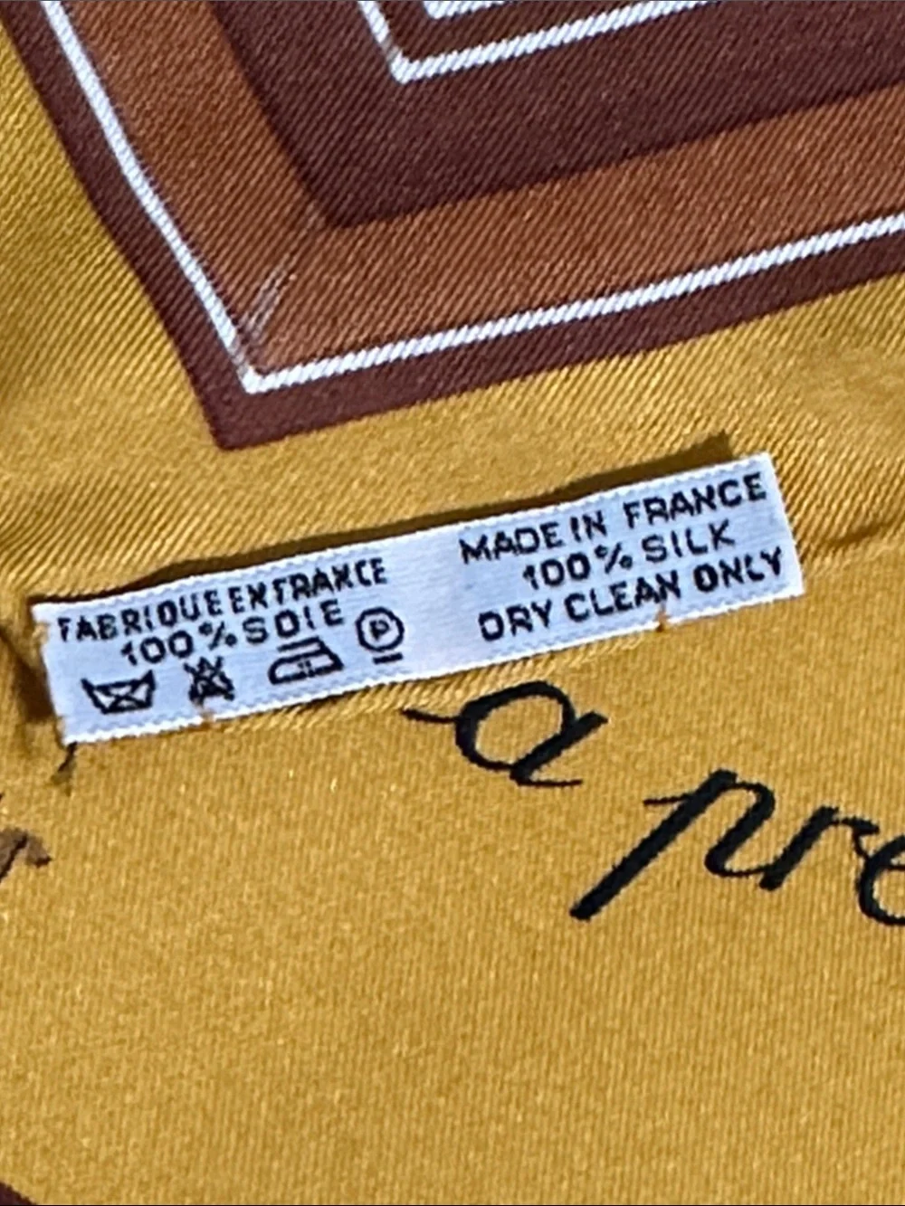 Hermès Paris Gold & Brown Equestrian Silk Scarf - Picture 9 of 10